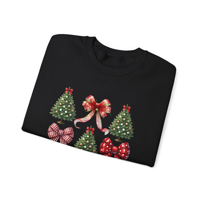Christmas Trees & Coquette Bows Sweatshirt