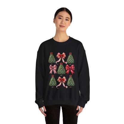 Christmas Trees & Coquette Bows Sweatshirt