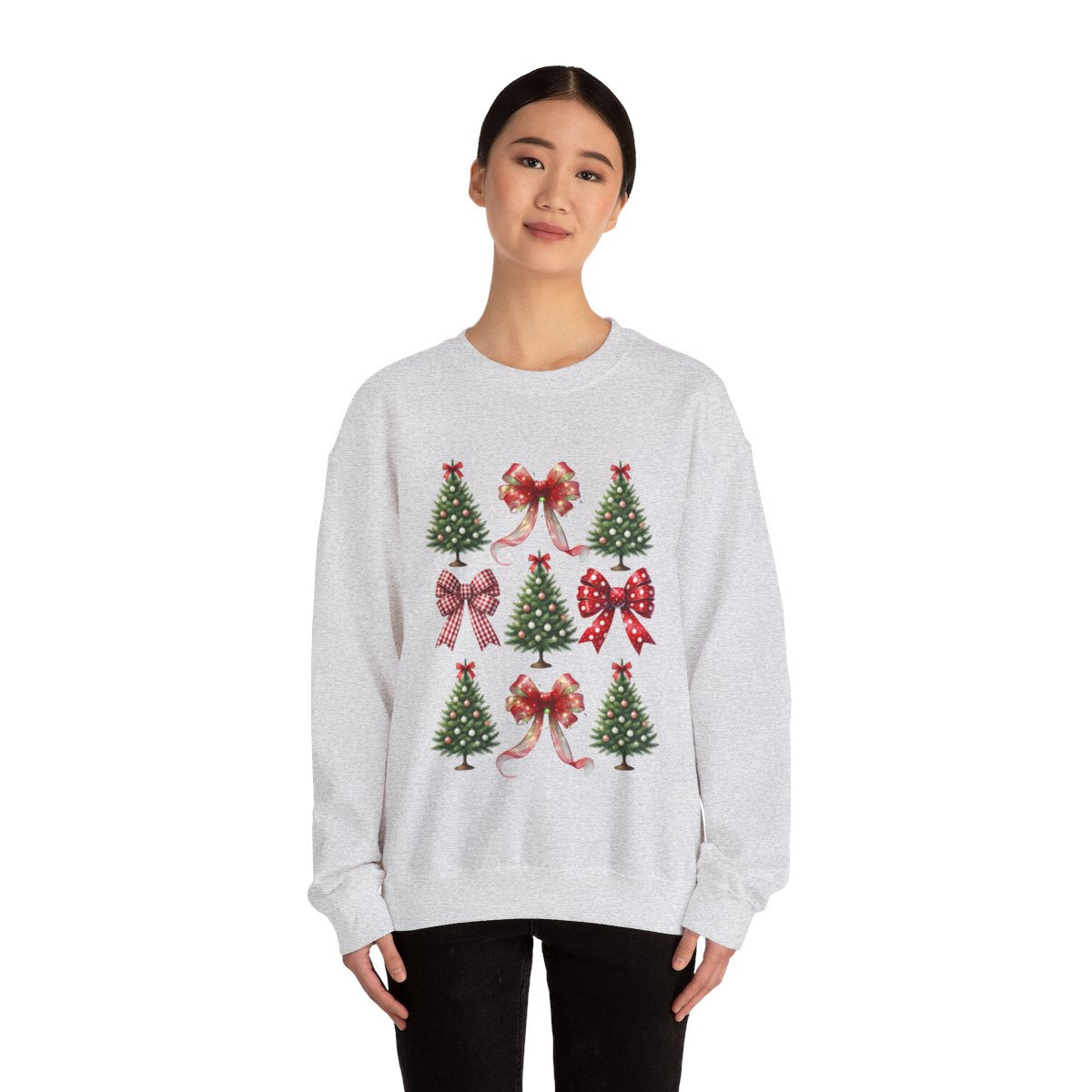 Christmas Trees & Coquette Bows Sweatshirt