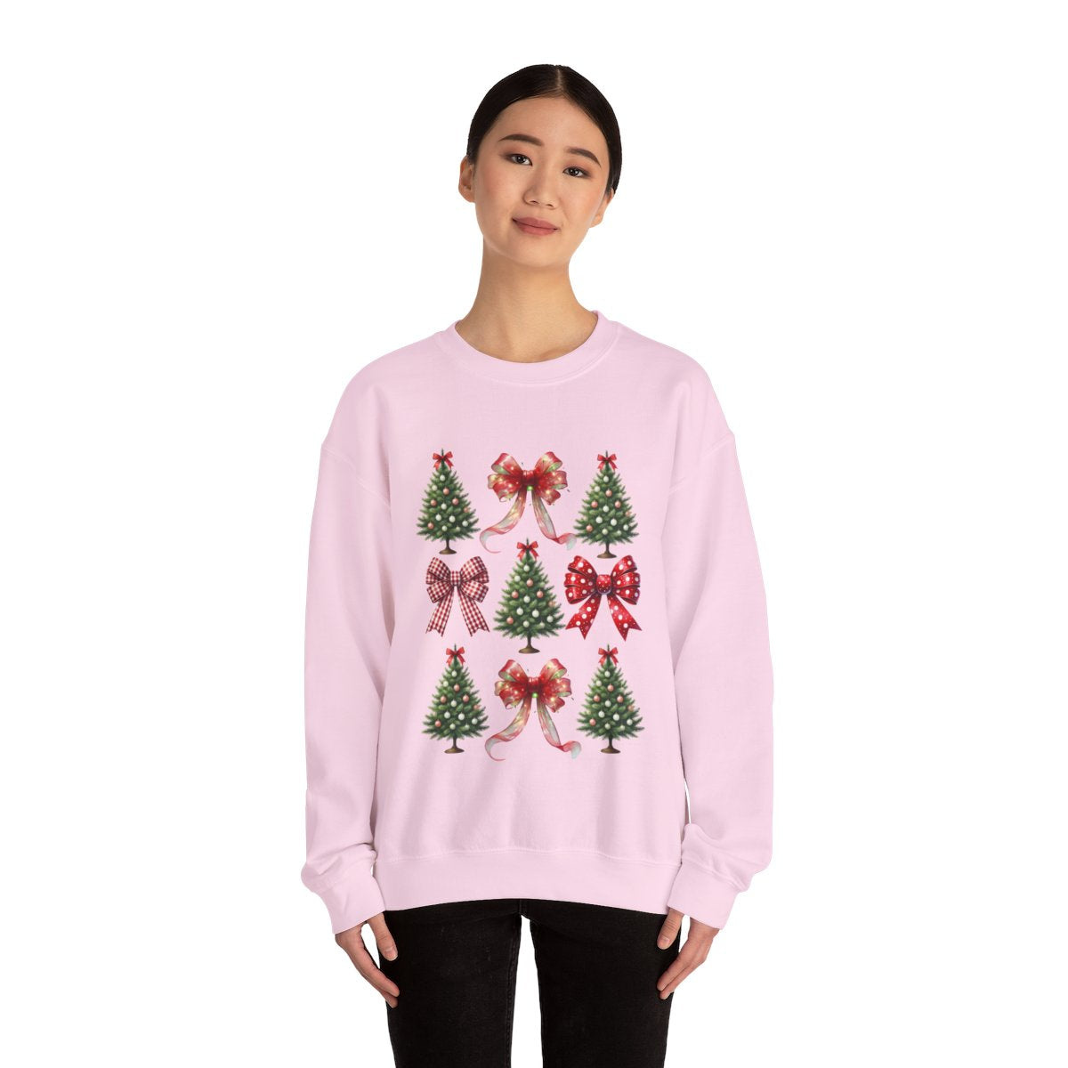Christmas Trees & Coquette Bows Sweatshirt