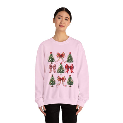 Christmas Trees & Coquette Bows Sweatshirt