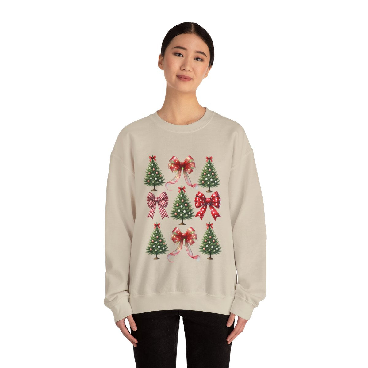 Christmas Trees & Coquette Bows Sweatshirt