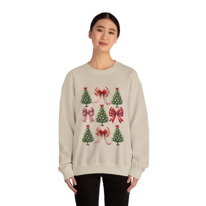 Christmas Trees & Coquette Bows Sweatshirt