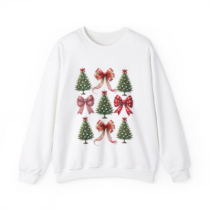 Christmas Trees & Coquette Bows Sweatshirt