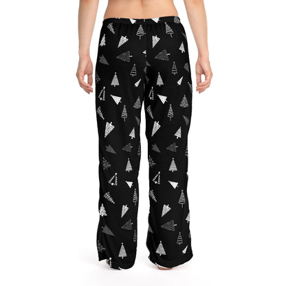 Christmas Tree Pajama Pants - Black