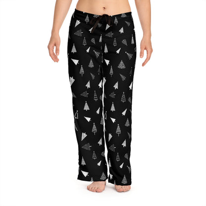 Christmas Tree Pajama Pants - Black